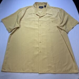 Pronti Collection by Phita Mens Yellow Shirt Sz XXL Short Sleeve Retro Y2K #0149